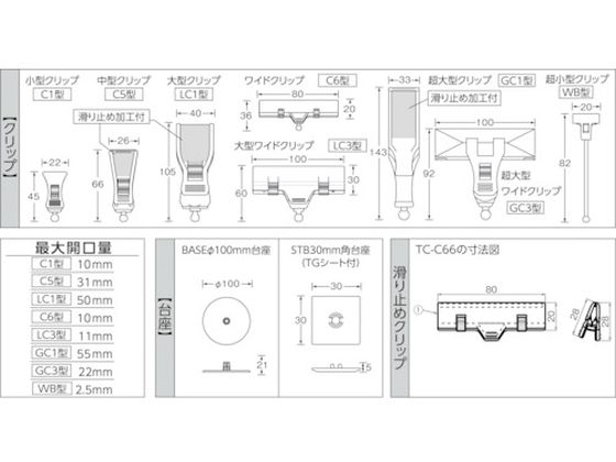 TRUSCO ホルダー式クリップ すべり止めクリップ 4個入 TC-C66