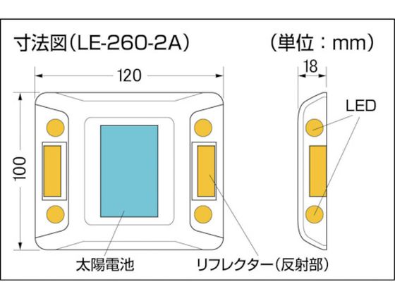 キャットアイ ルミナスアイ・マイティ ソーラー式常灯 両面 白 LE-260