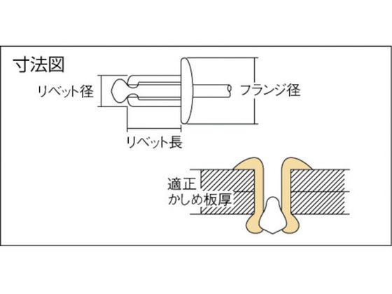 エビ ブラインドリベット(アルミニウム／ステンレス製) 4-1(1000本入