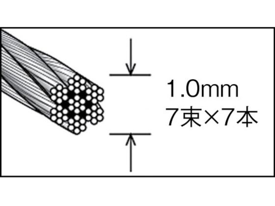 TRUSCO ステンレスワイヤロープ Φ1.5mm×100m CWS-15S100 通販