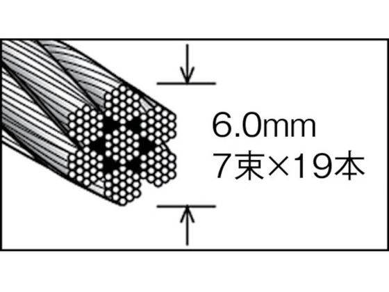 TRUSCO ステンレスワイヤロープ Φ6.0mm×10m CWS-6S10 | Forestway