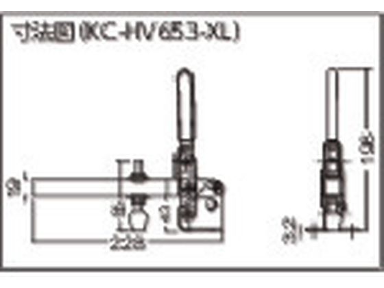 角田 ハンドル立型トグルクランプ No.HV653-XL KC-HV653-XL 通販