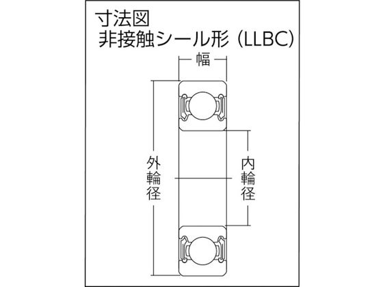 NTN 深溝玉軸受(すきま大・合成ゴム両側シール)内径20mm外径52mm幅15mm