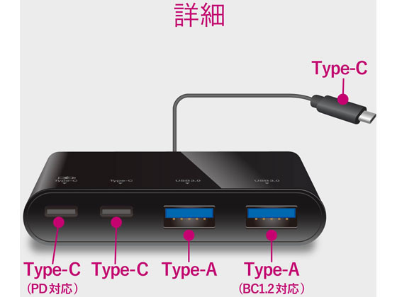 エレコム USB3.1ハブ Type-Cコネクタ 2ポート U3HC-A424P10BK 通販【フォレストウェイ】