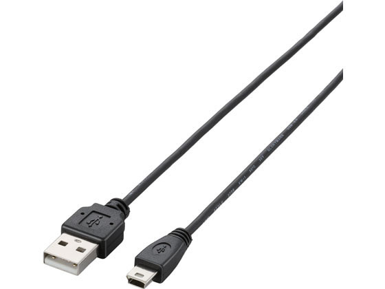 エレコム 極細USB2.0ケーブル mini-Bタイプ 1m U2C-MXN10BK