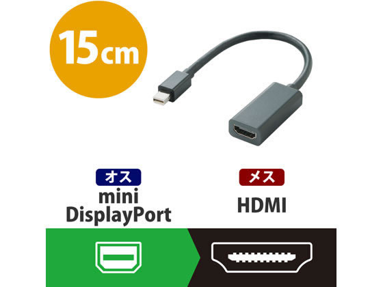 エレコム Mini DisplayPort-HDMI変換アダプタ AD-MDPHDMIBK【通販