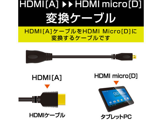 エレコム タブレットPC用HDMI変換ケーブル A-D TB-HDAD2BK【通販