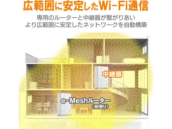 エレコム 無線LANルーター Wi-Fi5 eMesh中継器 WMC-S1267GS2-W