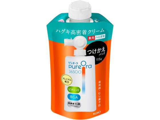 KAO ピュオーラ36500 薬用ハグキ高密着クリームハミガキ 付替115g