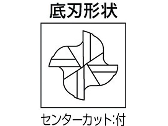 三菱K 4枚刃エクスター汎用 超硬スクエアエンドミルセミロング刃長(J