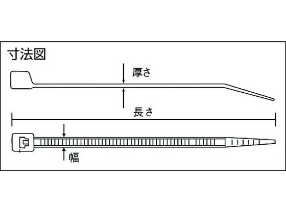 TRUSCO ケーブルタイ幅4.8mm×310mm最大結束φ86標準型 100本 TRCV-310M