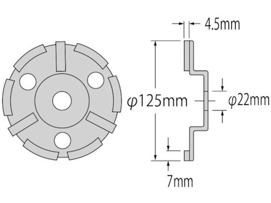 エビ ダイヤモンドカップホイール乾式汎用品 ダブルカップ125mm用 CDP