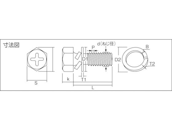 TRUSCO 組込ボルト アブセットP-3 三価白 サイズM6×15 21本入 B768