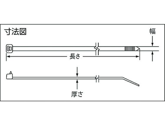 パンドウイット ナイロン結束バンド 耐熱性黒 幅3.6×長さ203 (1000本入