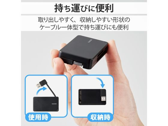 エレコム USB2.0対応メモリカードリーダー ケーブル収納型タイプ ASNMR