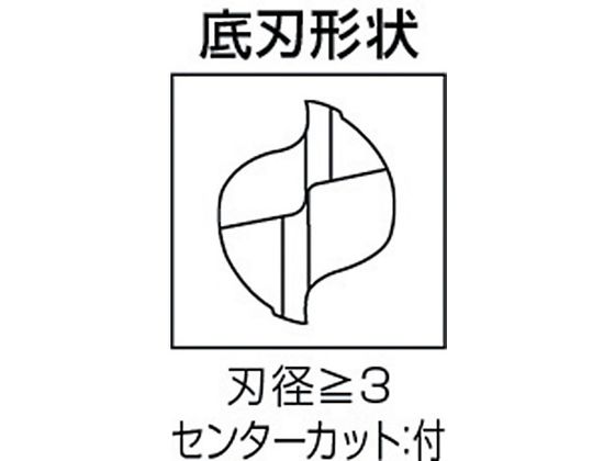 三菱K 2枚刃汎用 ハイススクエアエンドミルミディアム刃長(M)18mm