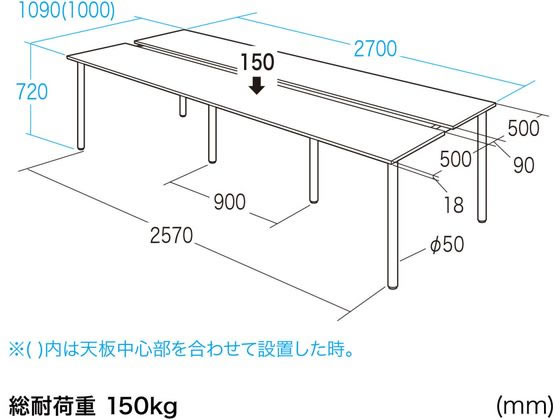 サンワサプライ フリーアドレスデスク(W2700mm) EHD-MTG270100LM