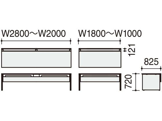 コクヨ WV+基本 開閉式配線片面1800×825ウォールナット ブラック