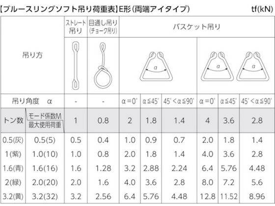 TESAC ブルースリングソフトE形(両端アイタイプ)荷重0.5t 全長1m【通販