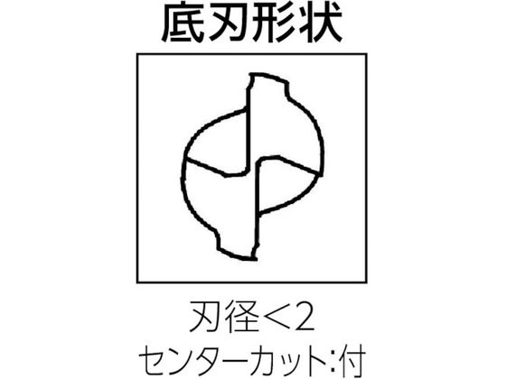 ユニオンツール 超硬エンドミル スクエア φ0.2×刃長0.6 C-CES2002