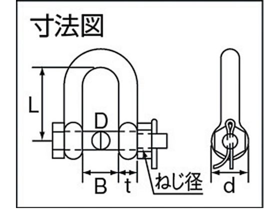 TRUSCO SBMシャックル ステンレス製 長さ48mm内幅24mm TSBM-12