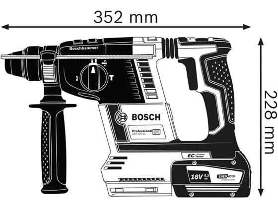 BOSCH コードレスハンマードリルSDSプラスシャンク DC18V GBH18V-26GDE