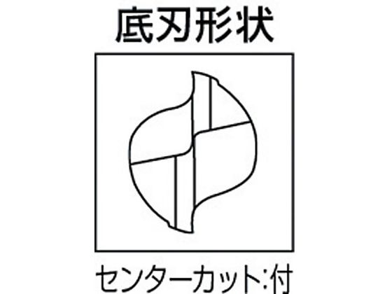 三菱K 2枚刃バイオレット ハイススクエアエンドミルミディアム刃長(M