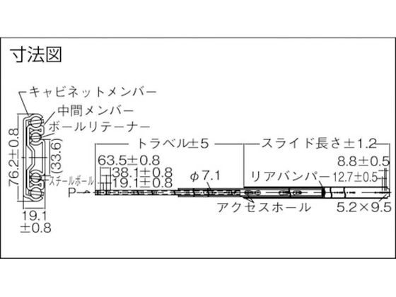 100％の買戻し率 ダブルスライドレール457.2mm C530-18 アキュライド