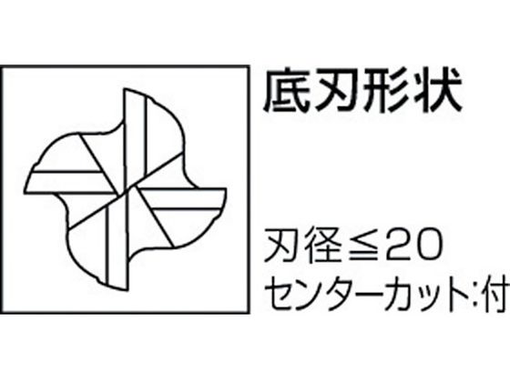 三菱K 4枚刃バイオレットファイン ハイスラフィングスクエアエンドミル