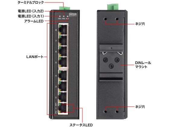 サンワサプライ ギガビット対応PoEスイッチングハブ LAN-GIGAPOEFA83