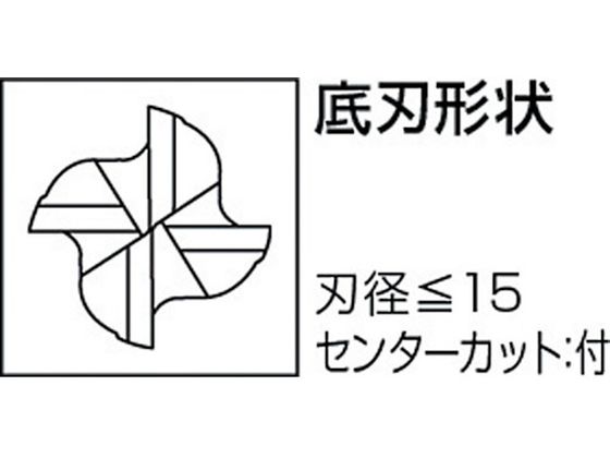 三菱K 4枚刃バイオレット ハイススクエアラフィングエンドミル