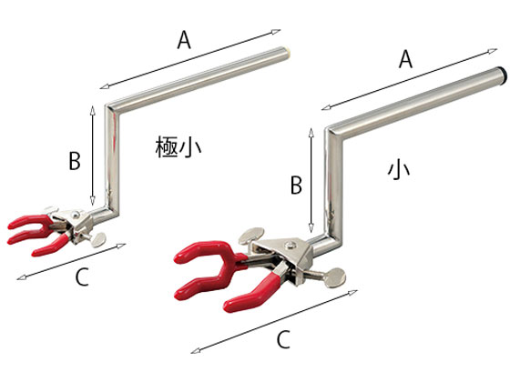 アズワン 両開きクランプ(ビニール被膜)クランク型 小 | Forestway