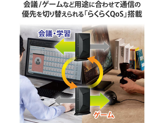 エレコム WiFiルーター WiFi6 2402+800Mbps WRC-X3200GST3-B