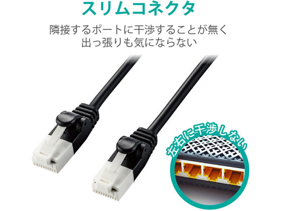 エレコム LANケーブル Cat6A やわらか 5m LD-GPAYT BK50 | Forestway