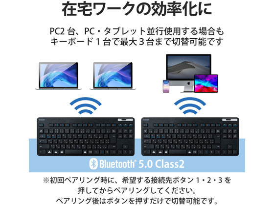 エレコム キーボード ワイヤレス ミニ Bluetooth 抗菌 TK-FBM119KBK